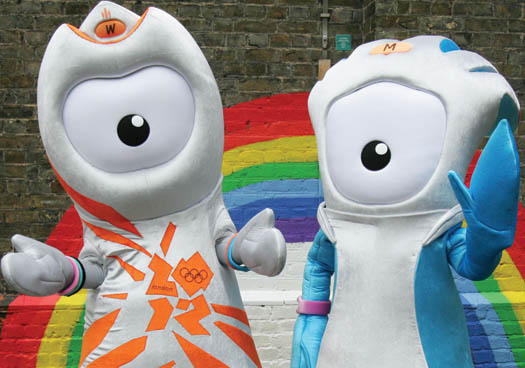 Wenlock and Mandeville are unveiled to the world at St Paul's school in Tower Hamlets