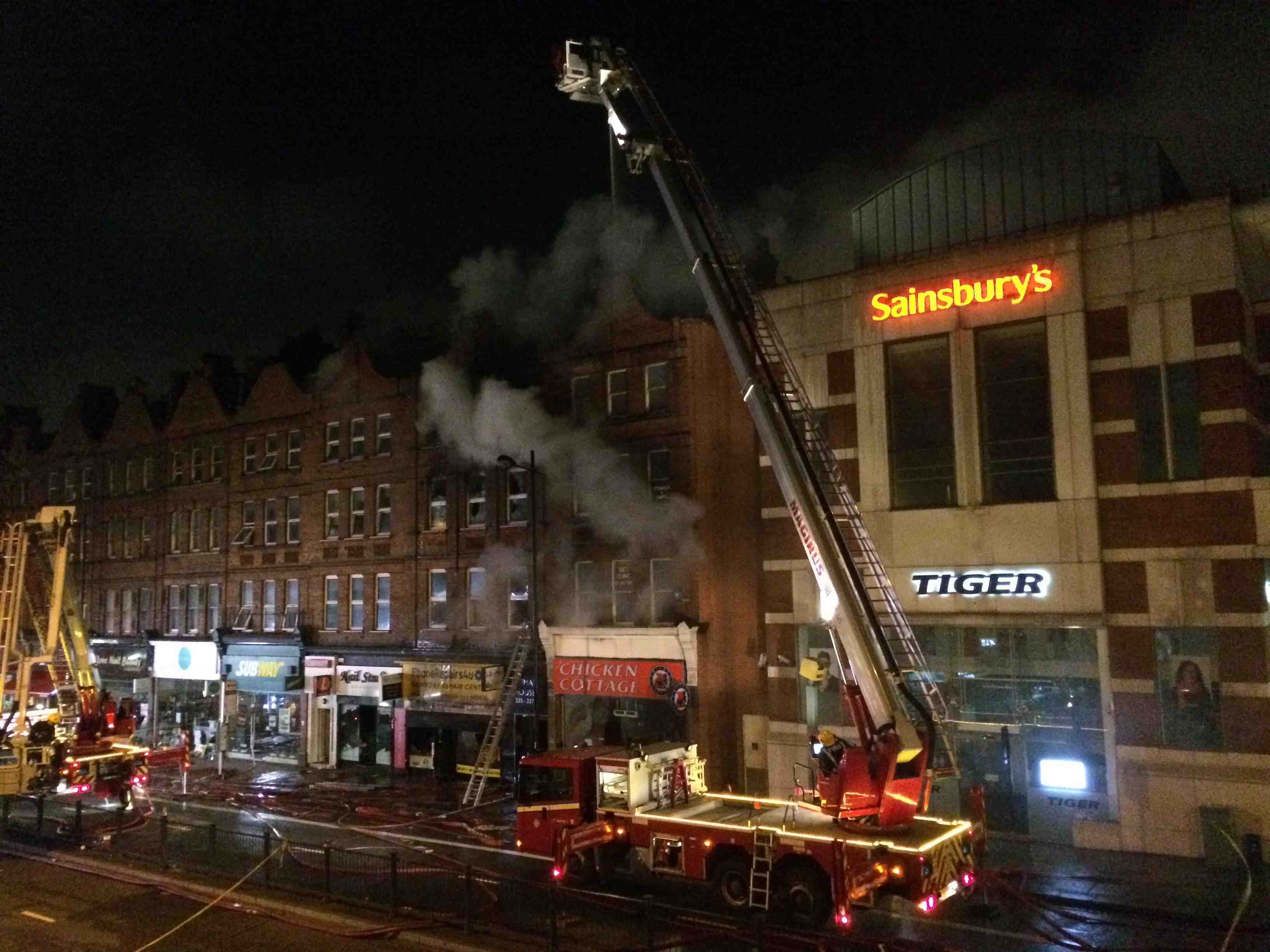 The 60hour blaze Firefighters were tested by layout' of