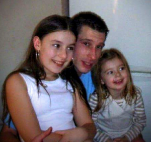 A young Stephanie and Charlotte with their father Robert