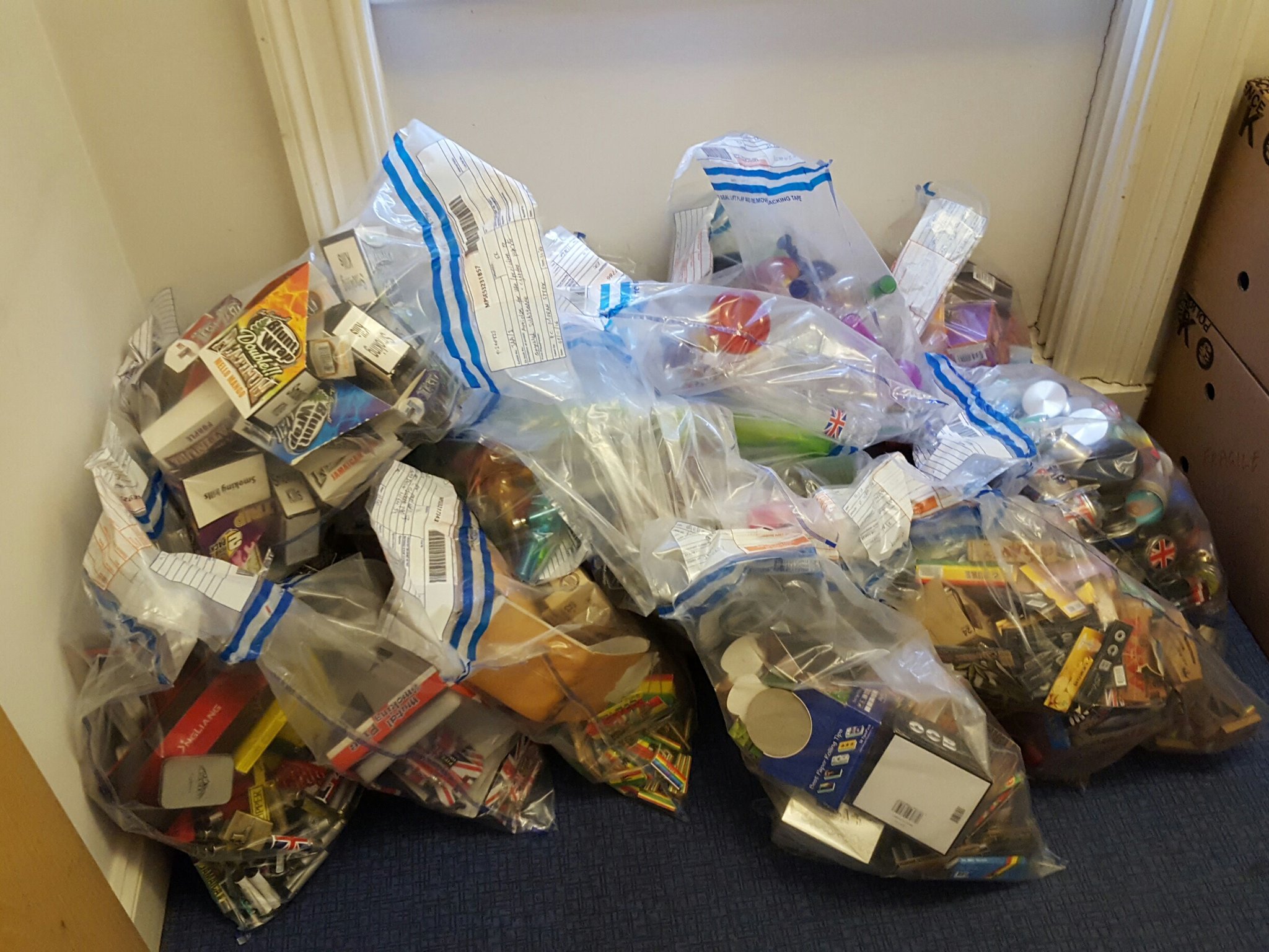 Seized bongs in Camden Town/Police