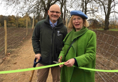 Bob Warnock, Virginia Rounding, opening new island, Hampstead Heath