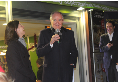 Jim Broadbent makes big Belsize Park Xmas lights switch-on a starry night Jim Broadbent Belsize Park Christmas lights