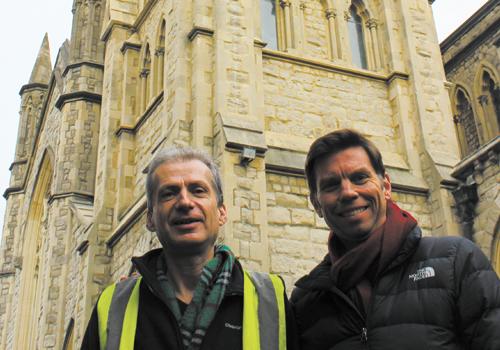Nicholas Weedon, left, and the Rev Jonathan Brewster at the church