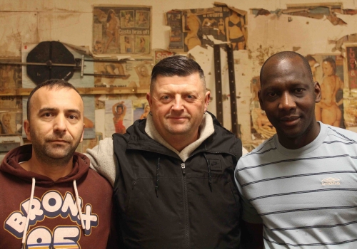 Camden Boxframe From left: assistant Faton Berisha, owner Calvin Stroud and Issa Sany, a joiner at the firm for 12 years