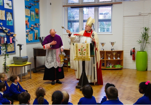 Bishop of London Richard Chartres at Holy Trinity and St Silas school (2017)