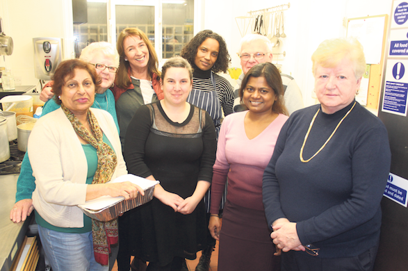 Vicar explains why he laid down beds inside Kentish Town church for homeless C4WS volunteers Hilda DeSouza, Deirdre Gray, Martina McEnhill, Sandra Francis, Jose Roberts, Nadia Talhado and Father Tom Forde