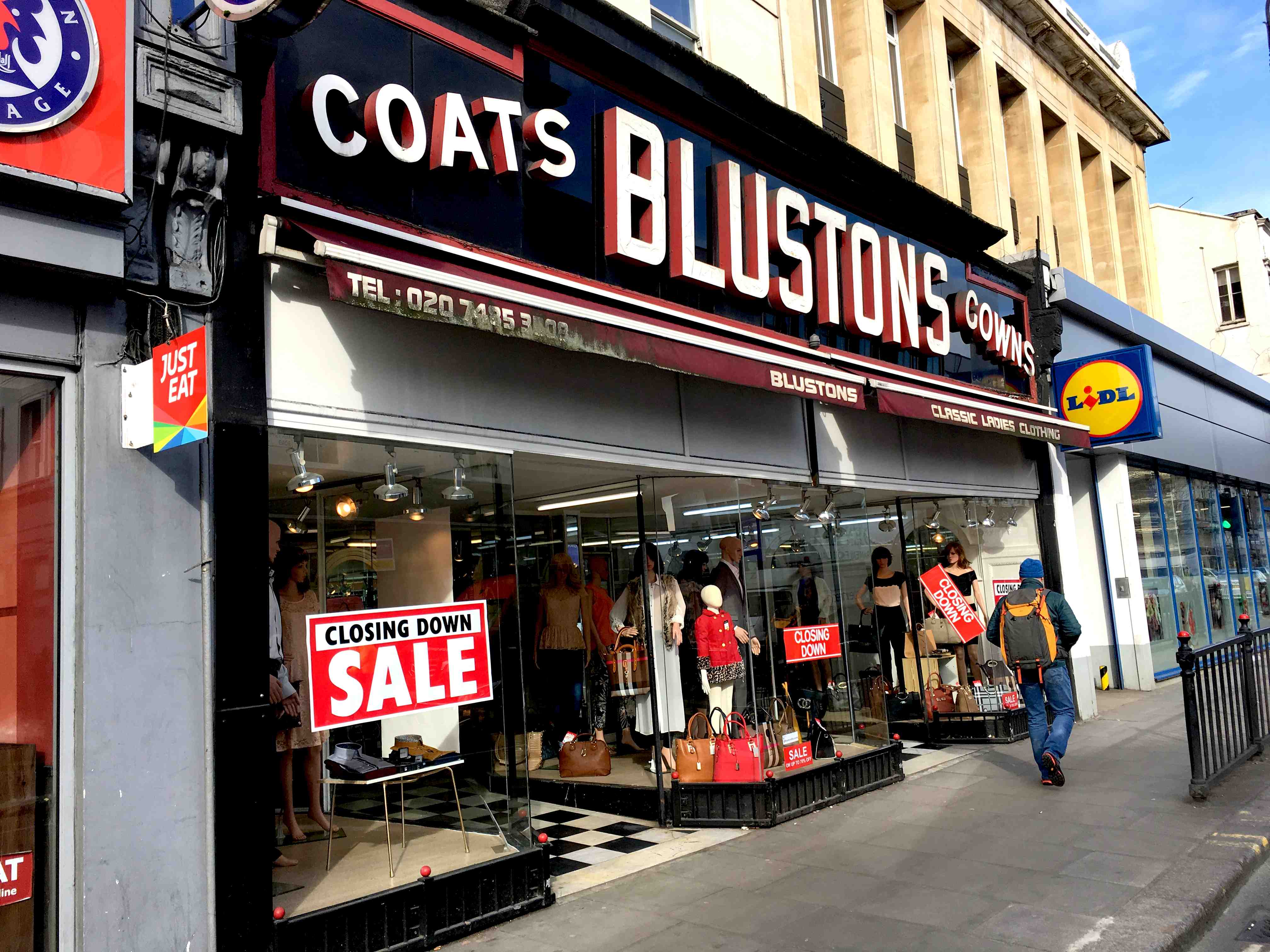 Closing down: Blustons, the iconic clothes shop that people loved to walk past BLUSTONS closing down Kentish Town