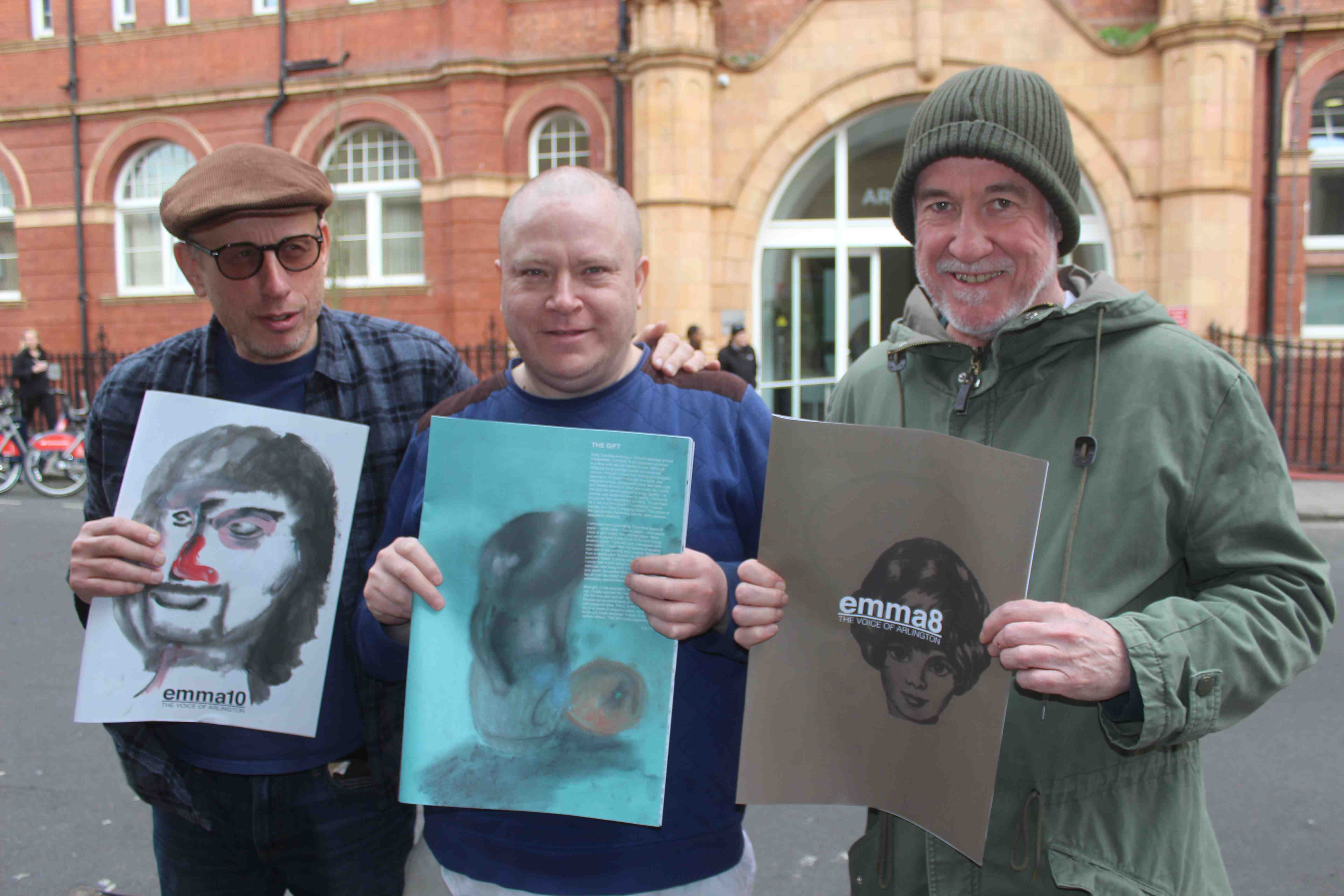 Stories from streets: New magazine gives homeless people a voice Emma - Volunteer Brian Baderman with contributors David Derriman and John Watts