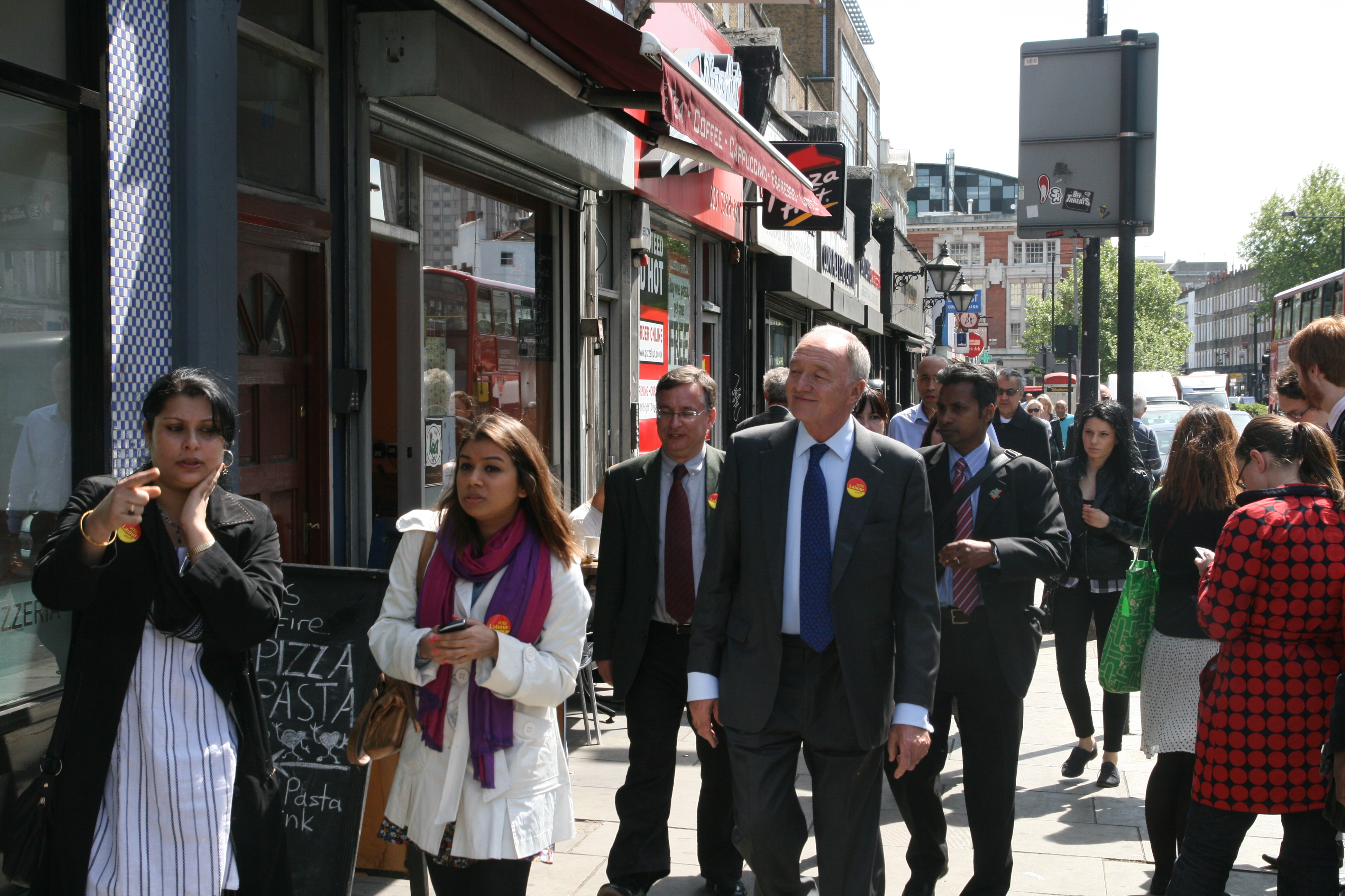 Tulip Siddiq and Ken Livingstone during his mayoral campaign
