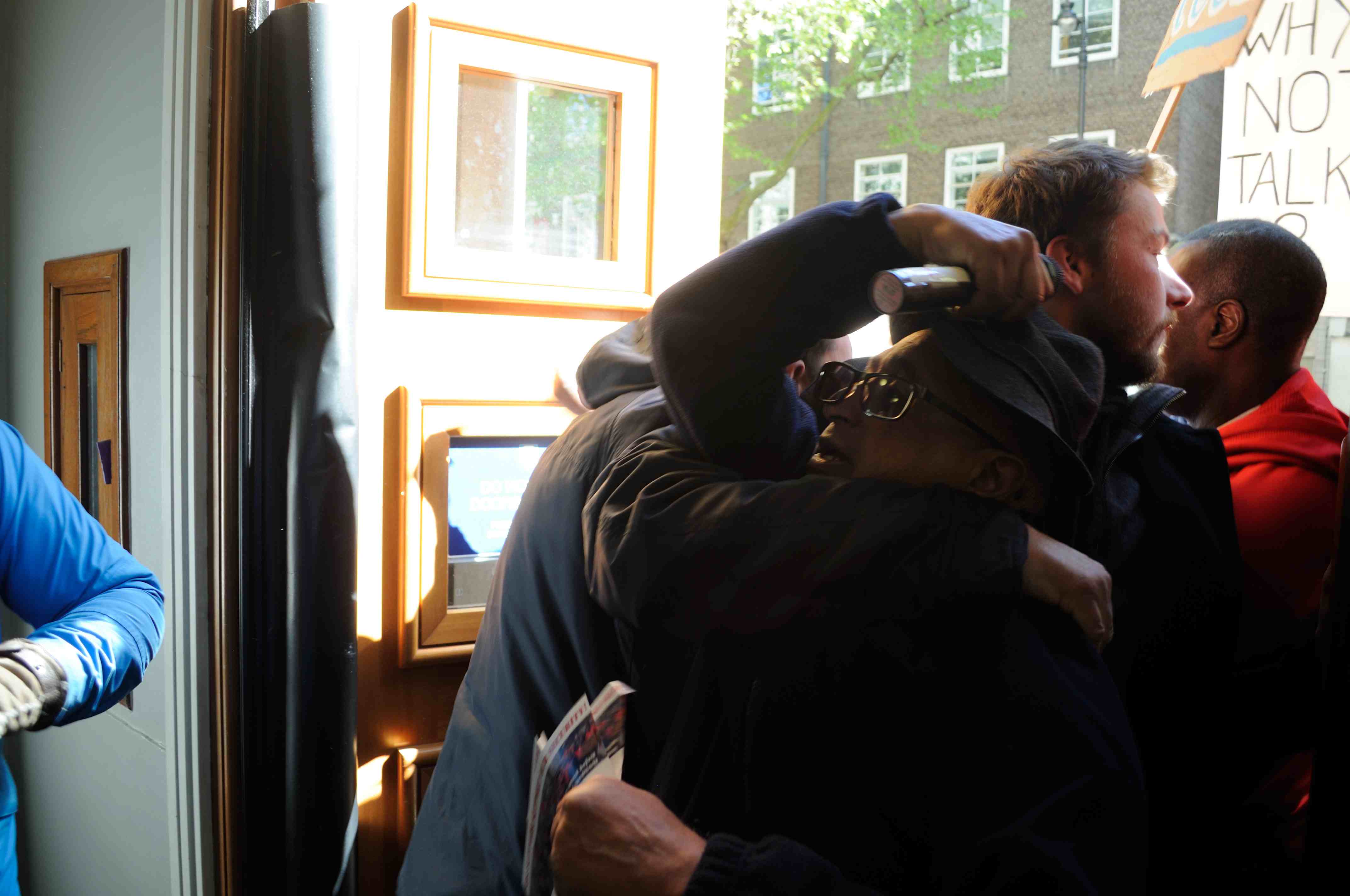 Scuffles on the picket line as security guards strike Senate House strike