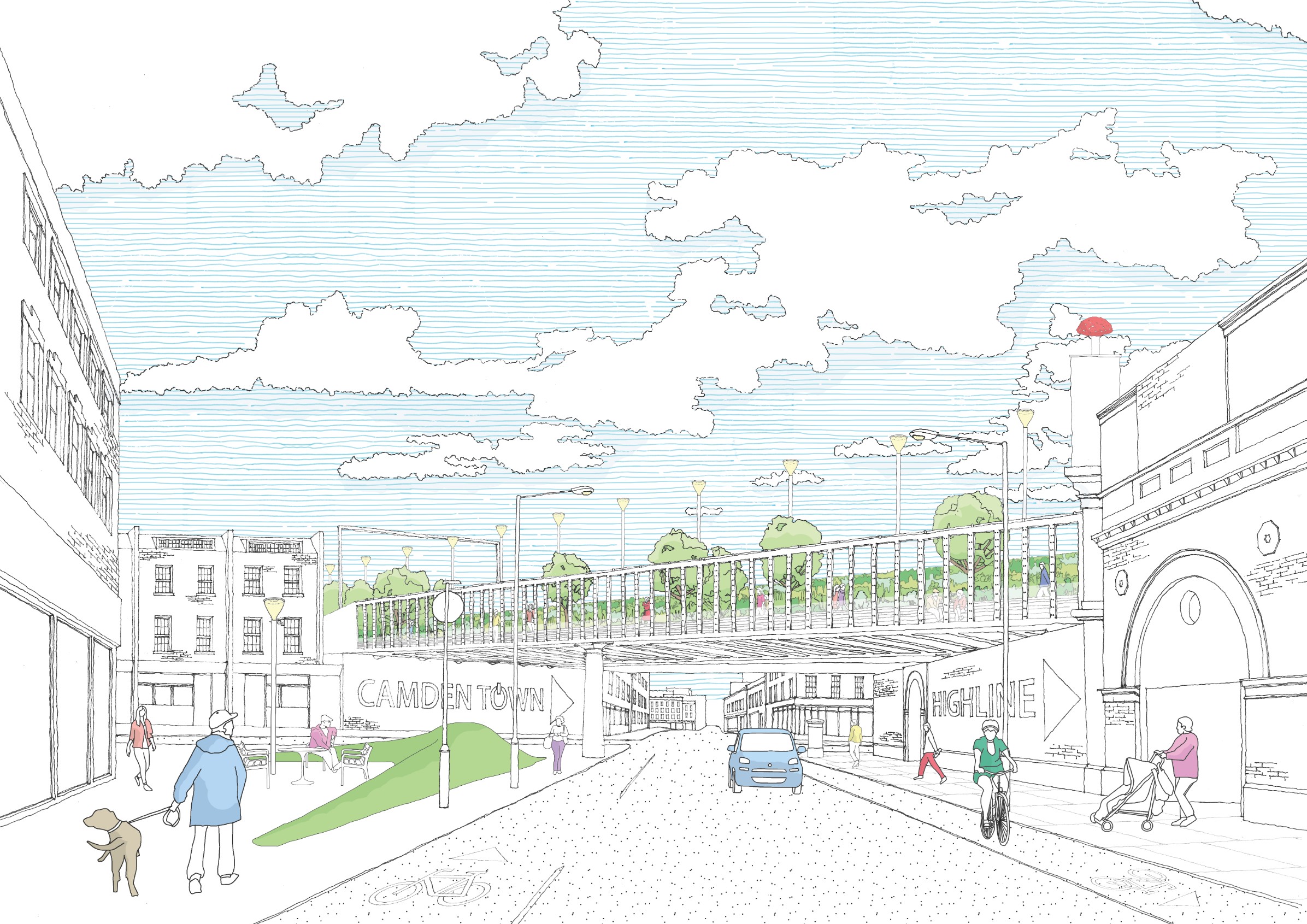 ‘High Line’ park bid for abandoned railway track running from Camden Town to King’s Cross Camden Road Bridge .PNG