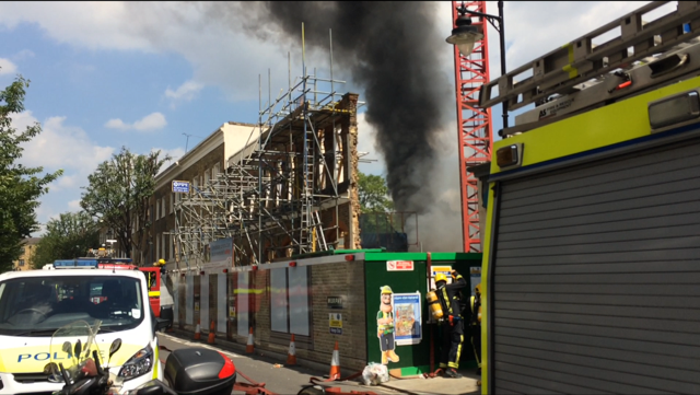 Man escapes from crane as smoke billows above building site in King’s Cross balfe-fire