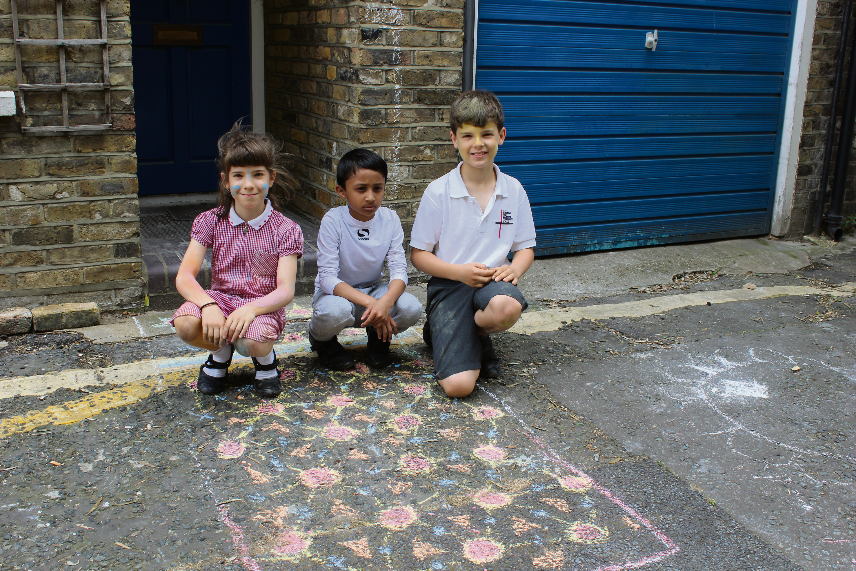 St George The Martyr pupils bring River Fleet above ground with chalk art 15-Elmire Tanatarova IMG_1924
