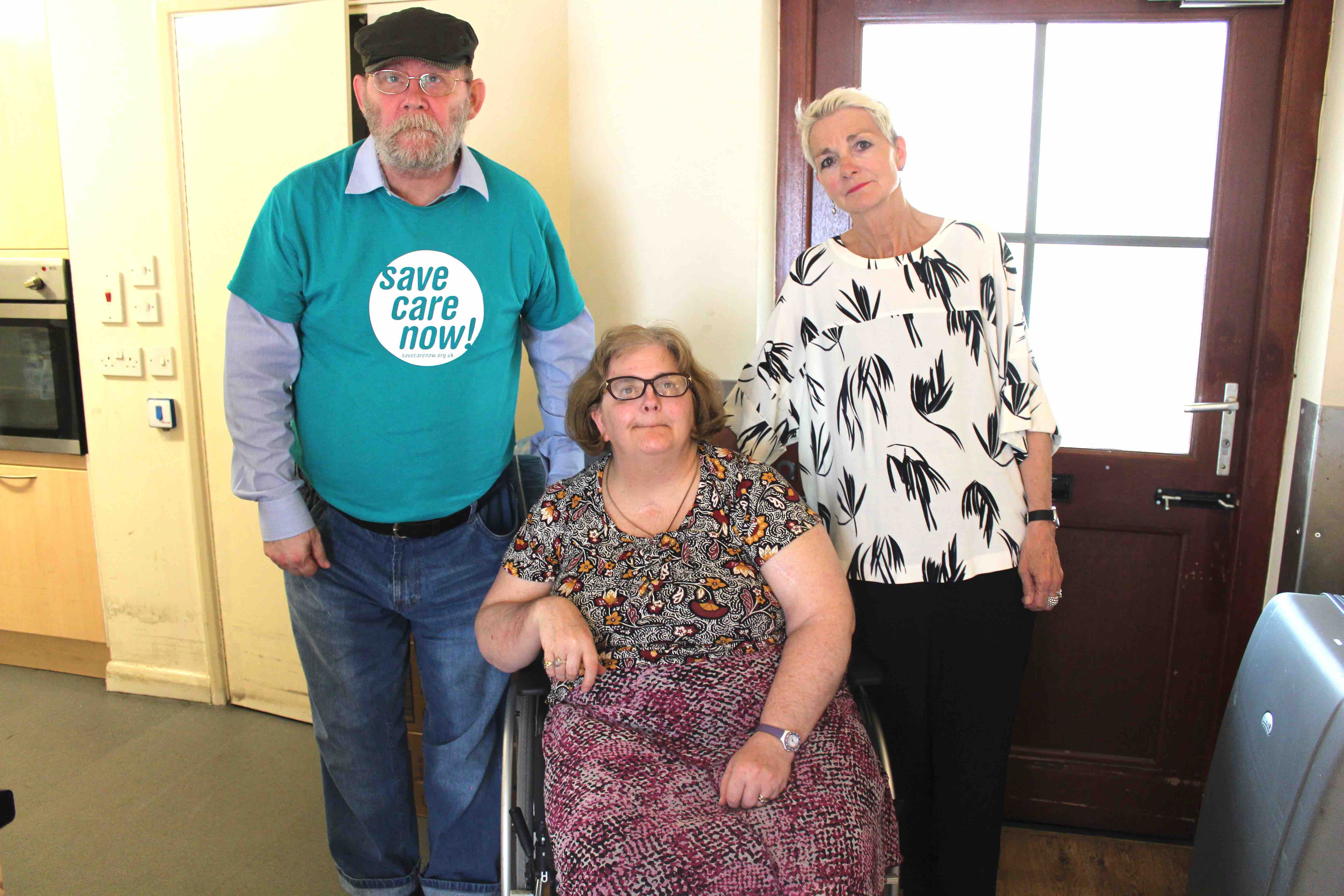 Kate Brooks (centre) with her sister Mary Mellor and Camden Unison’s Phil Lewis