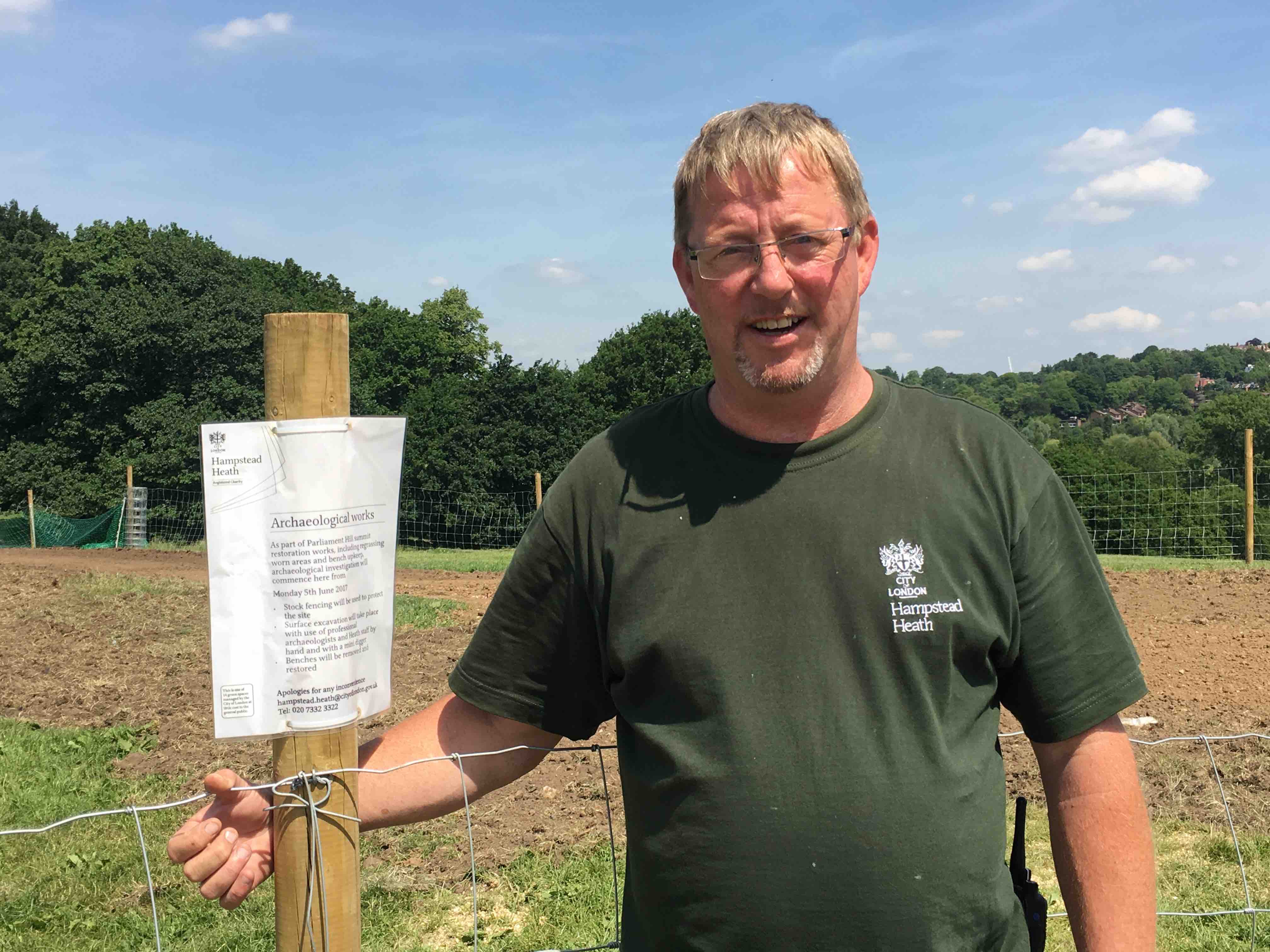 Heath Ranger Danny Murphy at the site on Parliament Hill