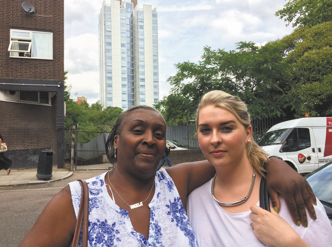 Blashord Tower residents Angela Bennett and Tracy Farrow