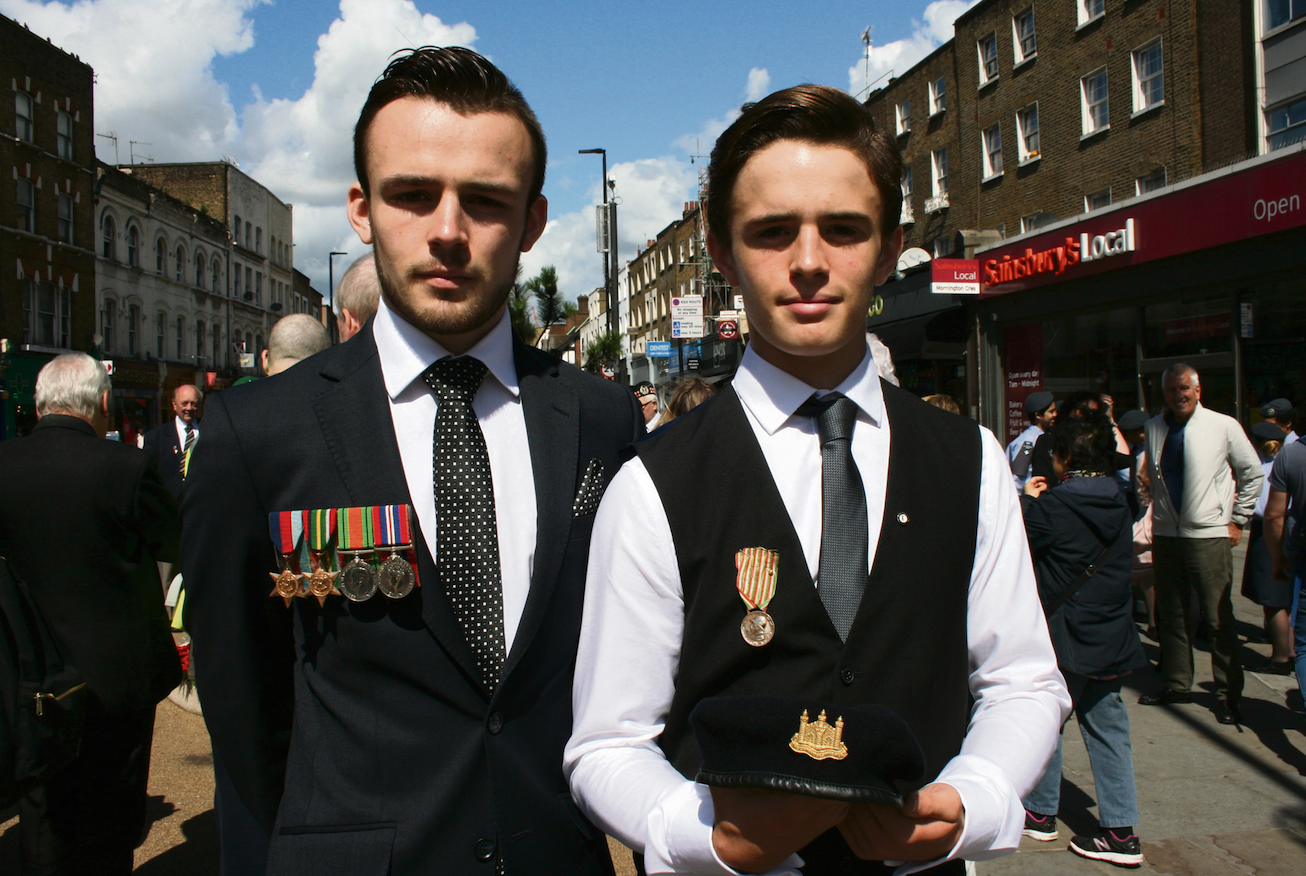 Tributes to ‘railway of death’ heroes at PoW memorial Charlie and Tommy Reid with their great-grandfather’s medals.