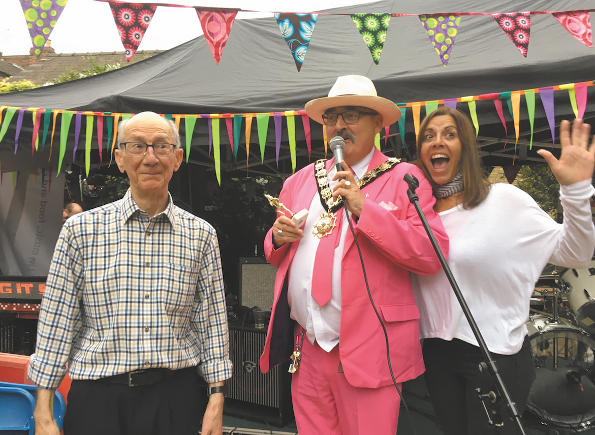 In pictures: The York Rise Street Party 2017 Dad’s Disco Dance-off winner Andy Skipper with Mayor Richard Cotton and Cold Feet actress Jacey Sallés;