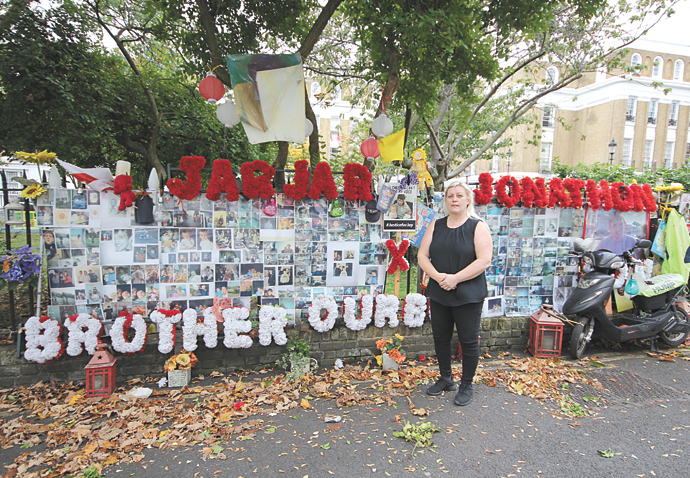 Grieving mum told: ‘Take down shrine to murdered son’ Michelle McPhillips at the Milner Square shrine