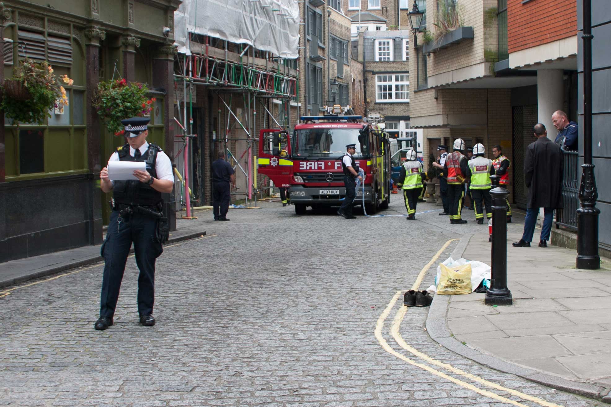 Three injured by fire after workman ‘cuts through power cable’ at Fitzrovia building site bourlet_court