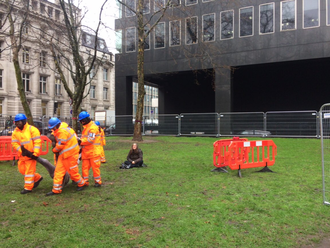 Security guards drag HS2 protesters out of Euston Square Gardens Hs2