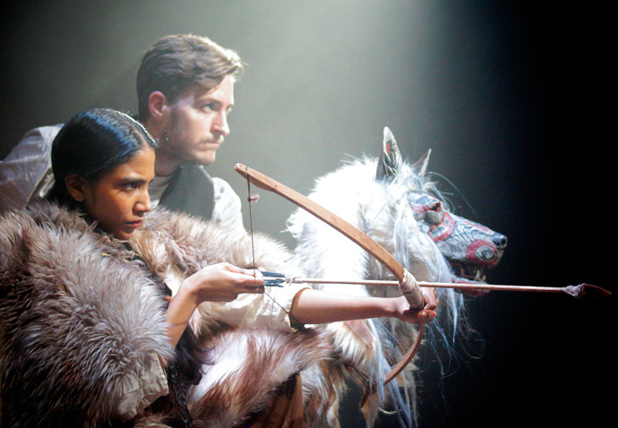 Review: White Fang, at Park Theatre Danny Mahoney and Bebe Sanders in White Fang at Park Theatre. Photo by Jethro Compton 026