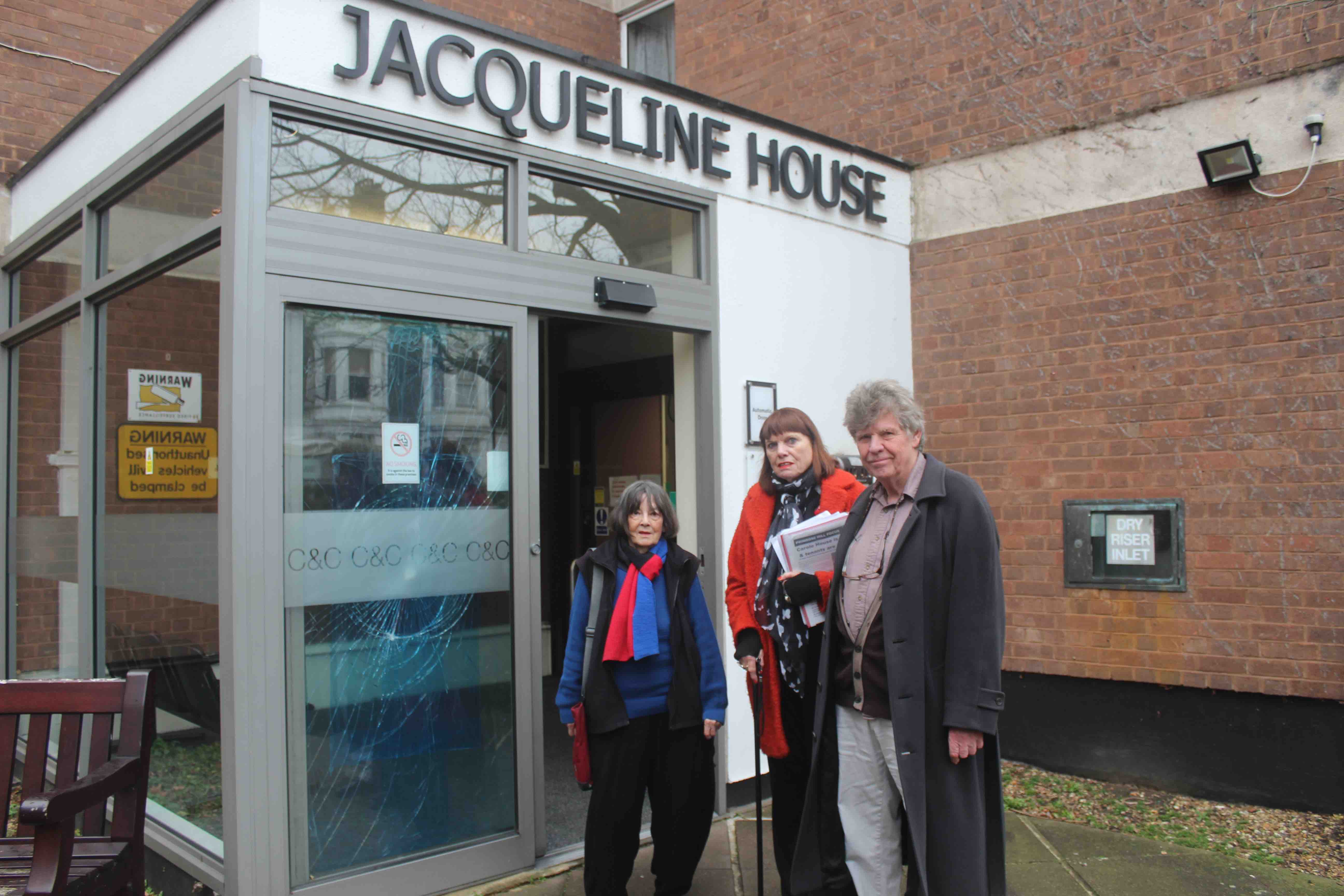 Vulnerable residents ‘lose confidence’ in housing association after staff lose jobs Oldfield Estate residents Mrs J Gamble, Sally de Sousa and Adrian Hemming outside the Jacqueline House block in Regent’s Park Road