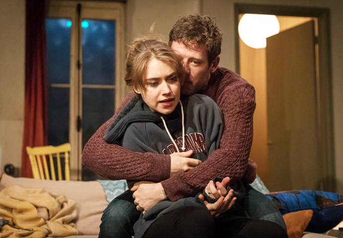 Imogen Poots (Abby) & James Norton (Zack) in Belleville at the Donmar Warehouse director Michael Longhurst designer Tom Scutt. Photo by Marc Brenner (3)