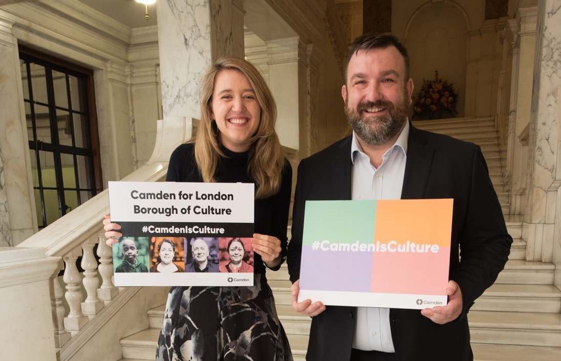 Shock result as Camden is overlooked for London Borough of Culture title 1920_leaderofcamdencouncilgeorgiagouldandcouncillorjonathansimpsoncabinetmemberforpromotingpeopleandcommunities