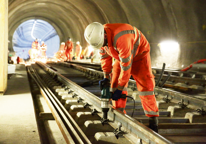 Engineer tightens track fixings at Fisher Street_297922