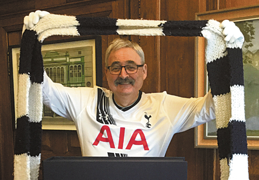 MAYOR RICHARD COTTON WITH SPURS OPUS AND SIGNED BALL