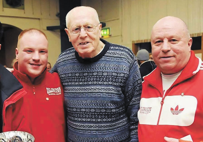 Tributes to much-loved founder of Islington Boxing Club Ron Hagland with grandson Reggie and son Lenny