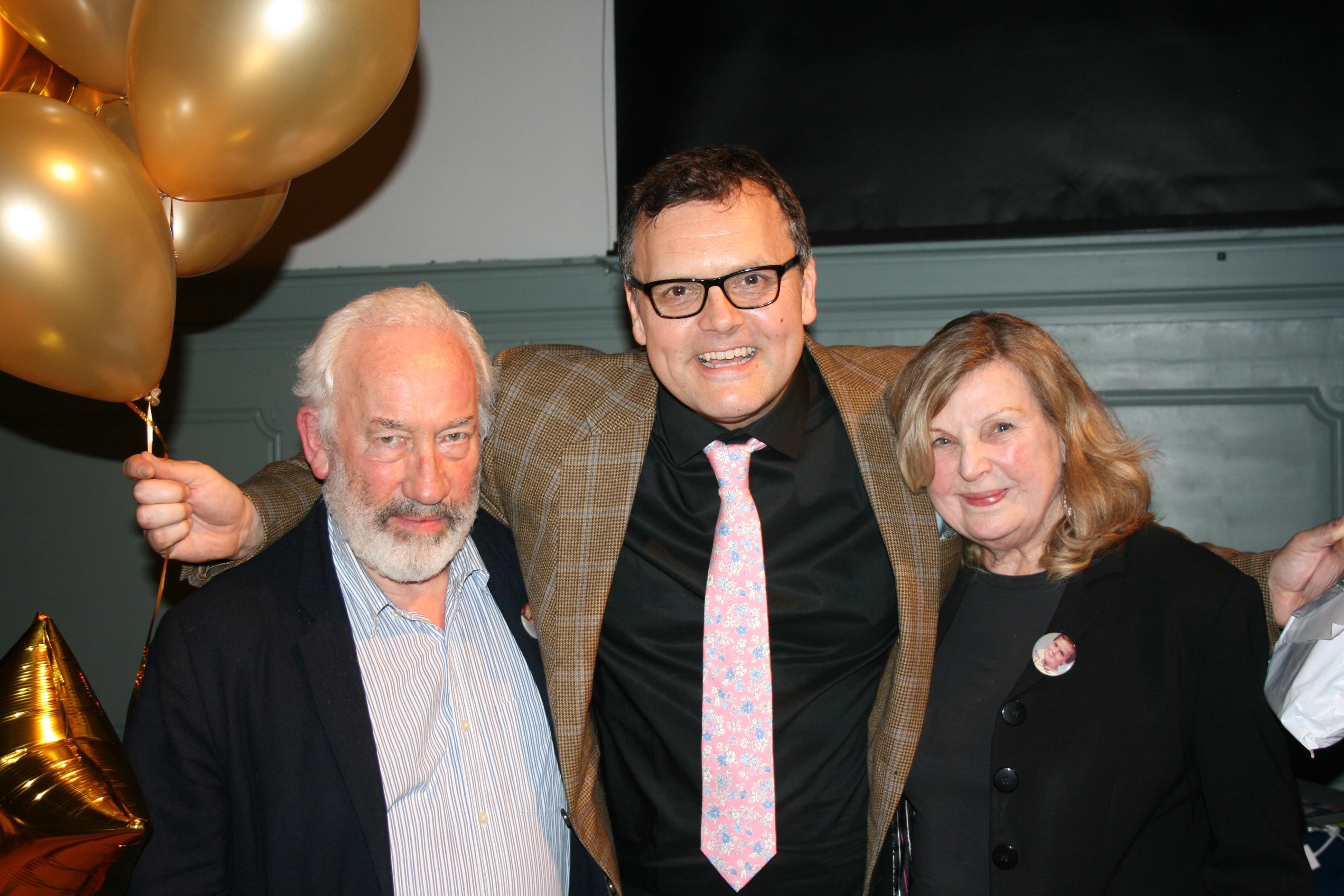 Che Walker’s revolutionary birthday party at Wac Arts Ché Walker celebrates with Simon Callow and Ann Mitchell; inset: Hamilton actor Jamael Westman