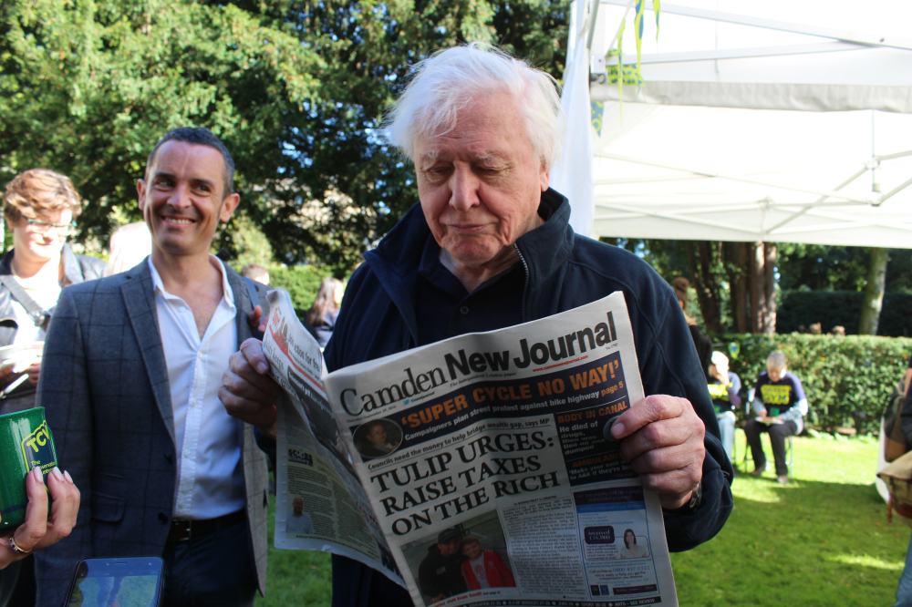 Camden New Journal named in the top six local newspapers in the UK David Attenborough