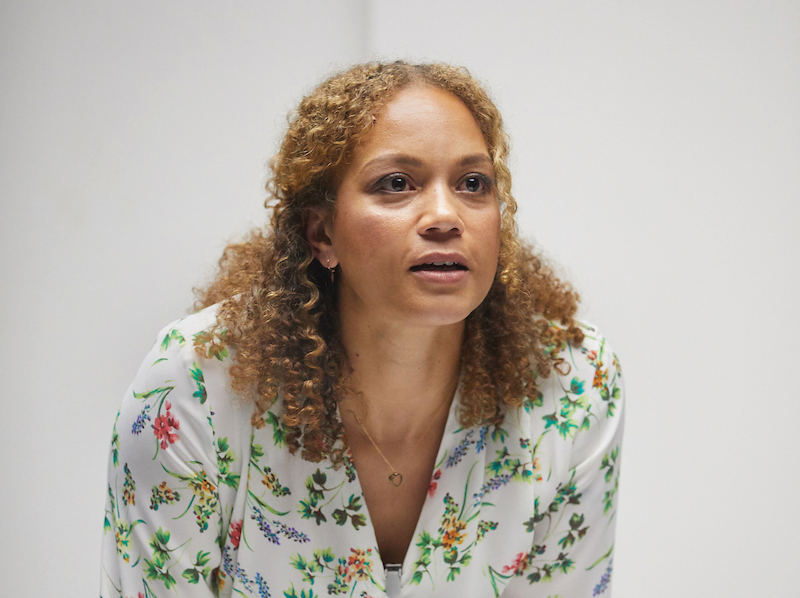 Angela Griffin in Building The Wall at the Park Theatre. Photo by Mark Douet _50A2192