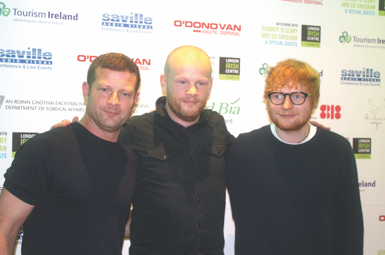 Dermot O'Leary and Ed Sheeran at Irish Centre