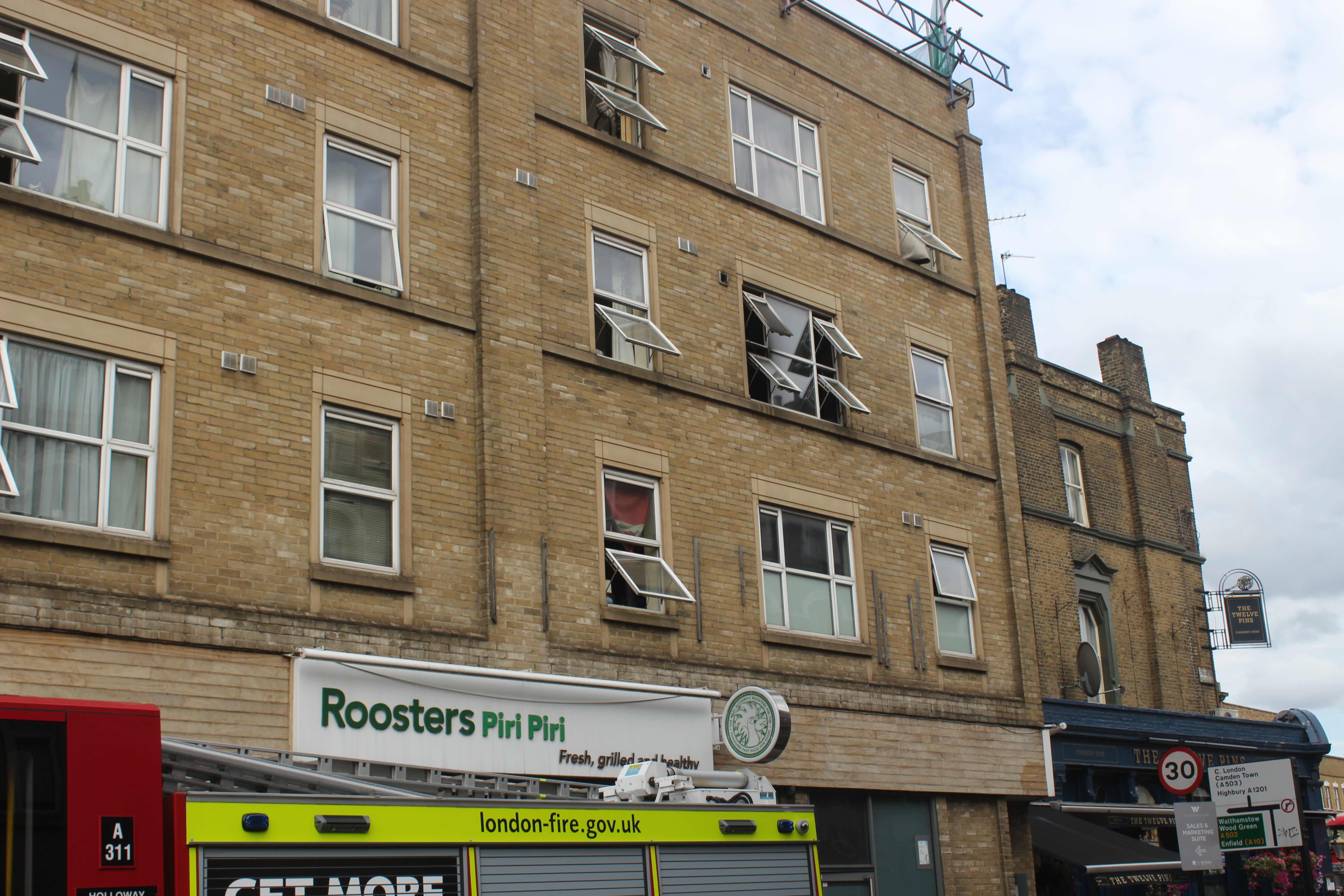 Flat destroyed by fire in Finsbury Park Finsbury Park stroud green road fire