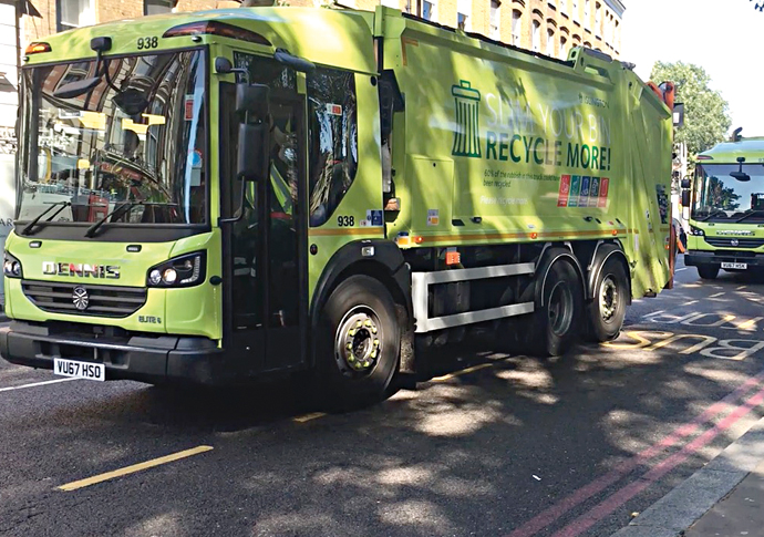Gary Doolan funeral_bin lorries