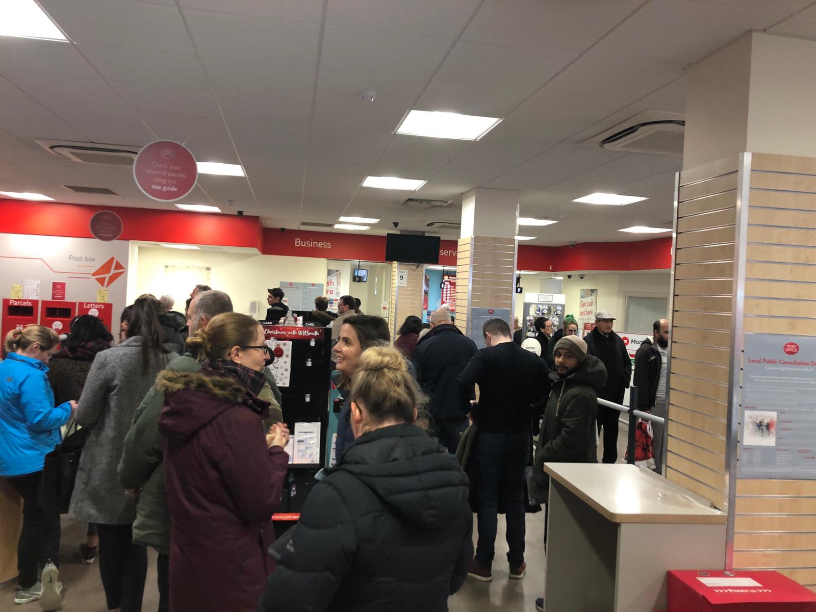 Post Office to downsize in Camden Town despite public objections Busy Camden Town Post Office WhatsApp Image 2019-01-02 at 12.43.07