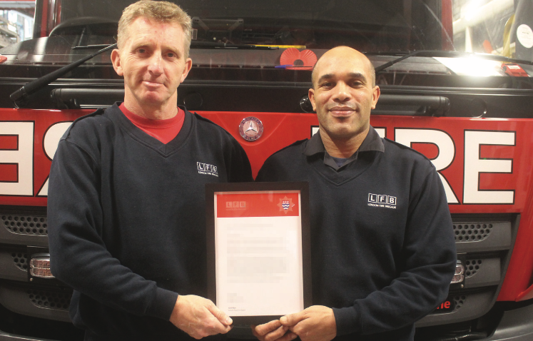 Firefighters saved life of choking man after skip fire David Currie and Daniel White