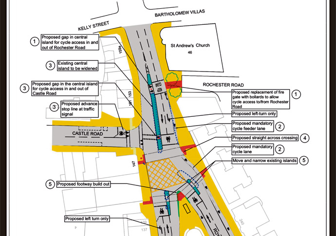 Kentish Town Road map of roadworks