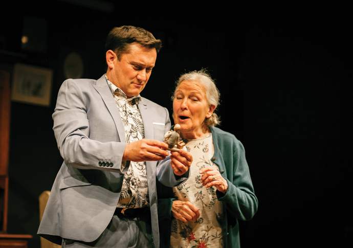 Kevin Tomlinson (Simon) and Marlene Sidaway (Flora) in 'Beneath The Blue Rinse'. Photo Credit Ben Wilkin