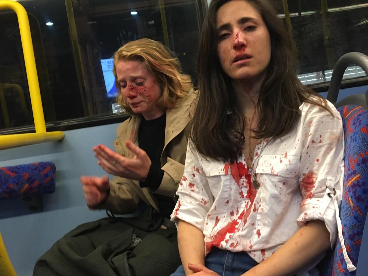 lesbian bus attack Homophobic incident west Hampstead