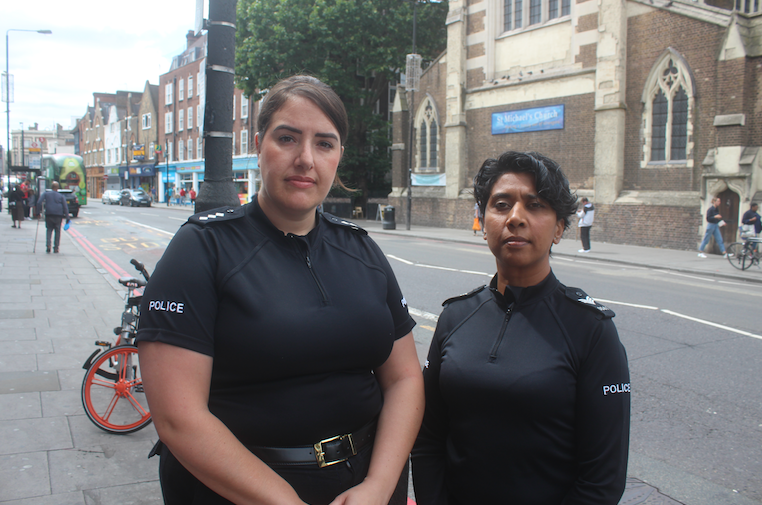 Chief Inspector Dominique Ioannou and Sergeant Premita Nilmadhub-Watson helped a man hurt hit by a car