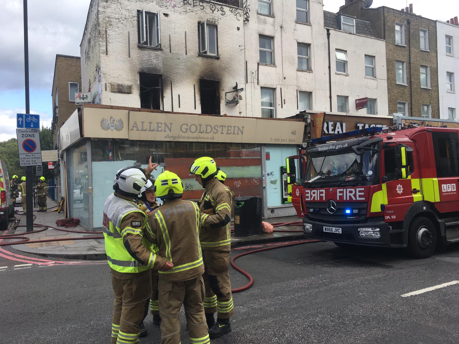 Flat fire above shop in Camden High Street Camden High Street fire