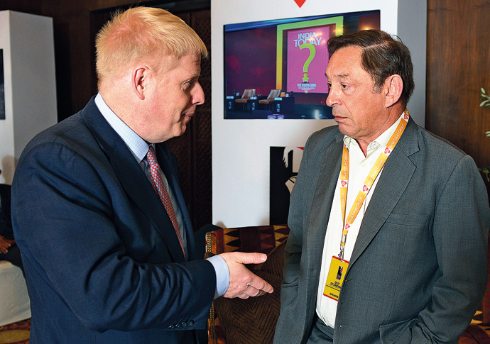 Boris Johnson arguing with Guy Standing March 2019