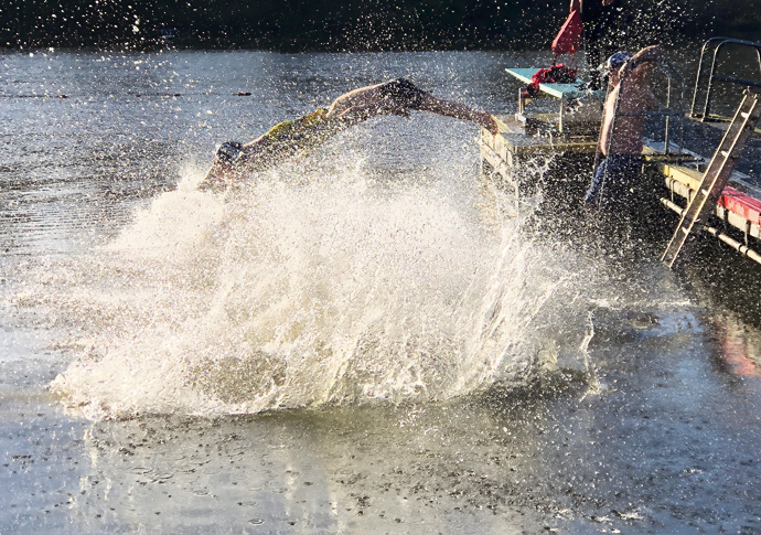 Ponds swim charges: What price for sustainability? Pond Christmas Day swim action dive