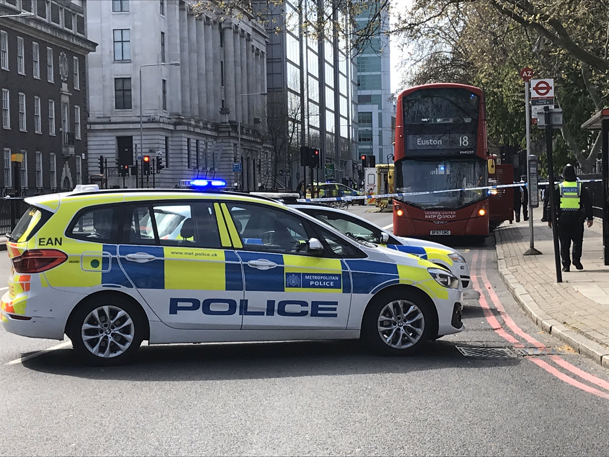 Cyclist left with life-threatening injuries after collision in Euston Gordon square cyclist injured
