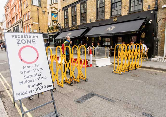 Now it’s like Soho-on-Sea, warns priest Frith Street seated eating and drinking