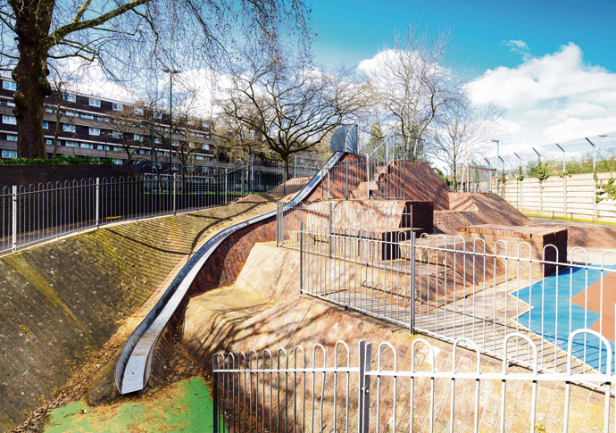 Playground feature slides on to heritage list Brunel estate slide